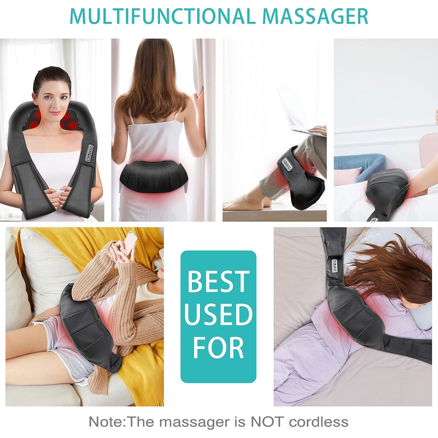 AERLANG shiatsu massager heating function provides warmth during sessions