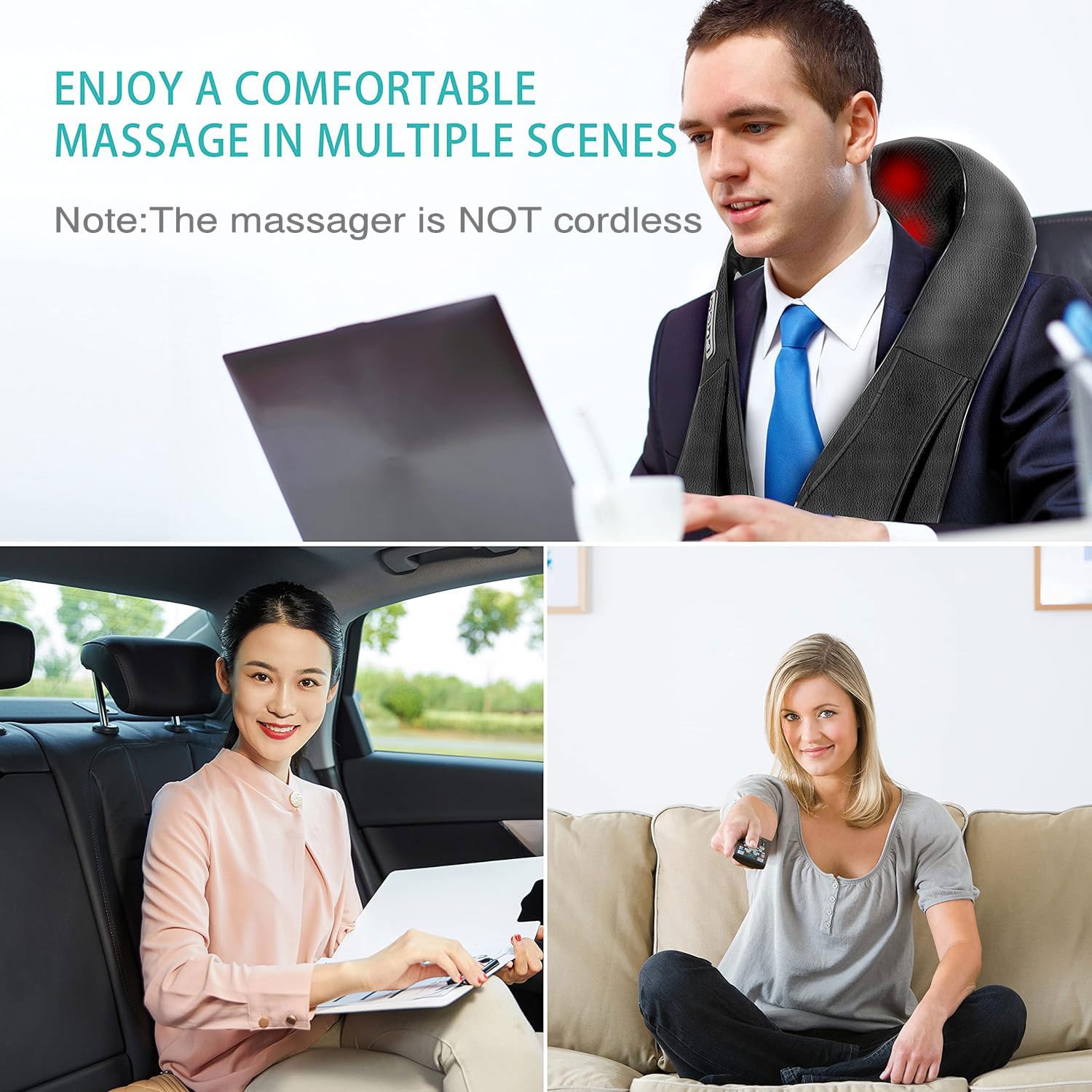 AERLANG shiatsu massager leather and breathable mesh material for durability and easy cleaning