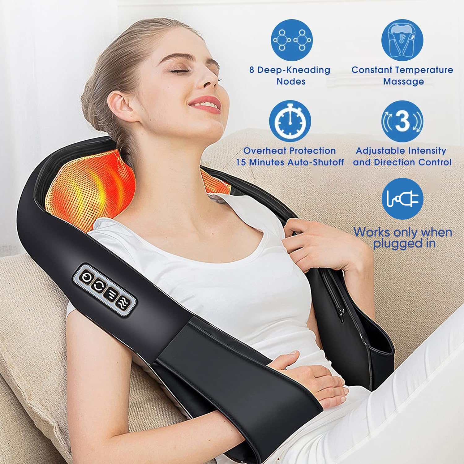 AERLANG shiatsu massager two-direction massage for versatile relief