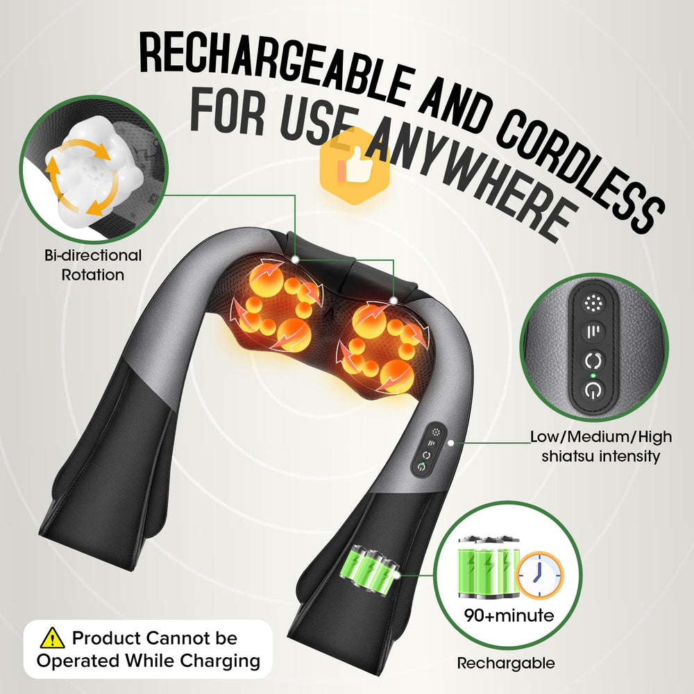 AERLANG massager with adjustable shoulder strap enables a customized fit