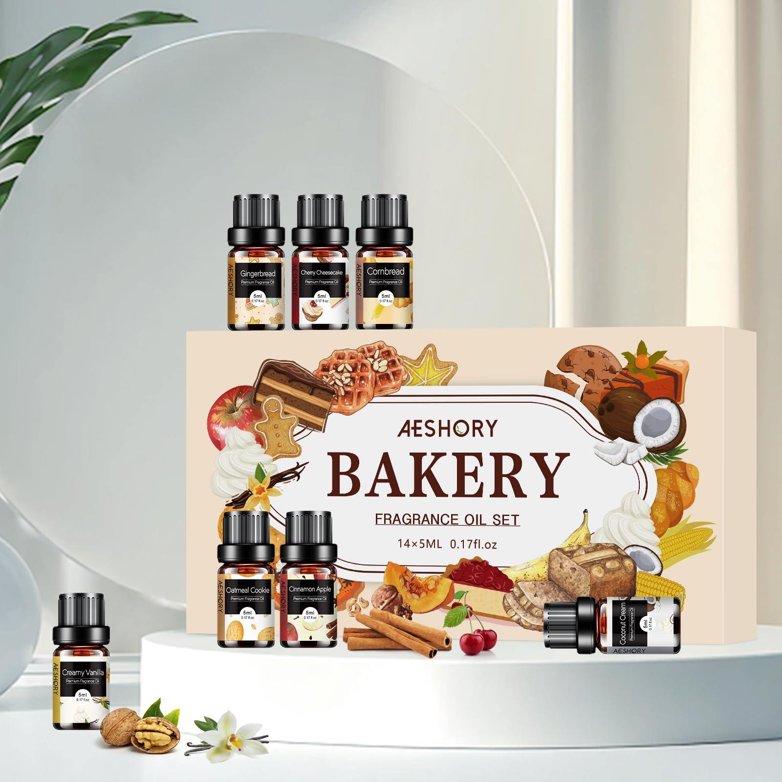 Aeshory Cornbread essential oil bottle to enhance baking-themed diffuser sessions.