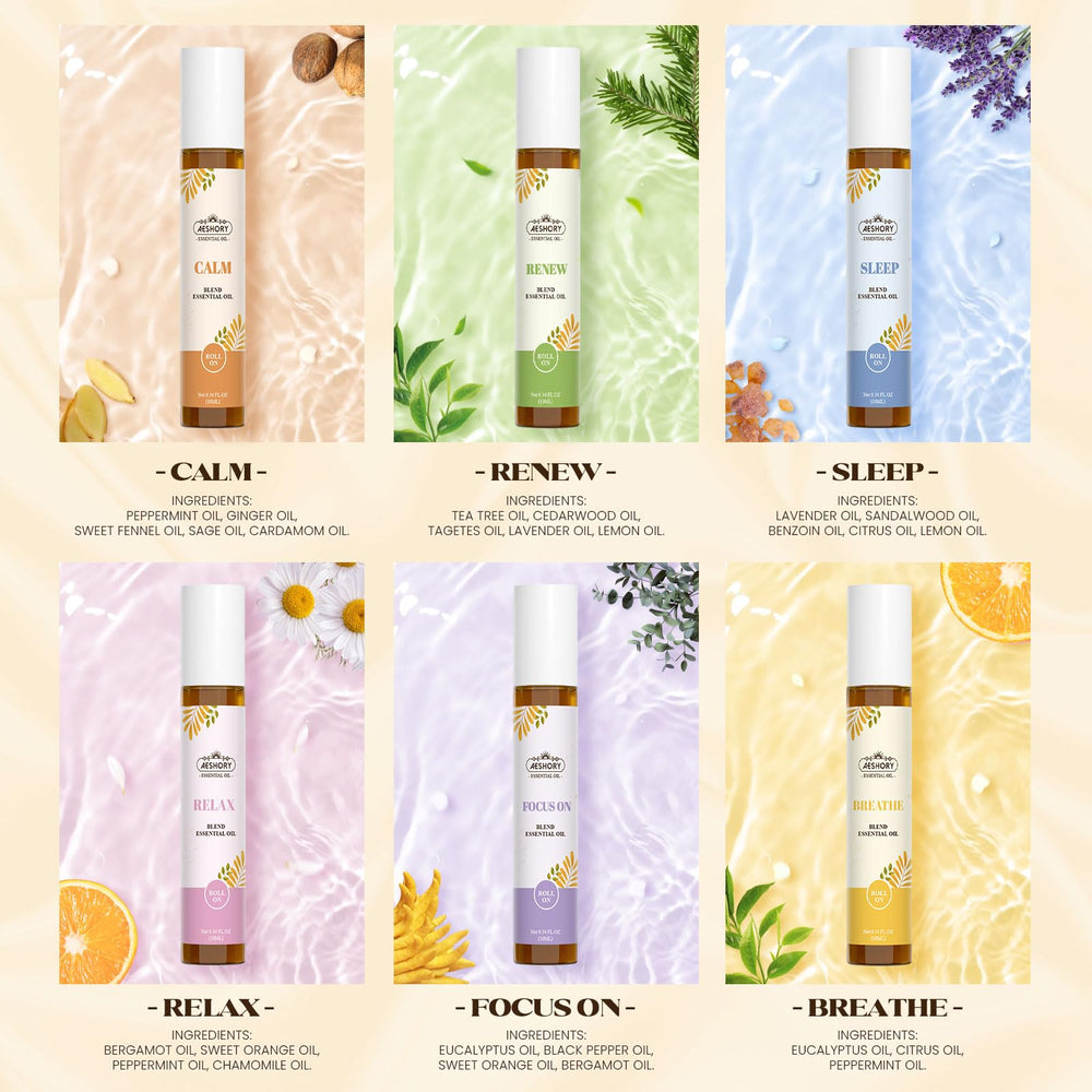 Aeshory Breathe roll-on applied near the neck for refreshed breathing.