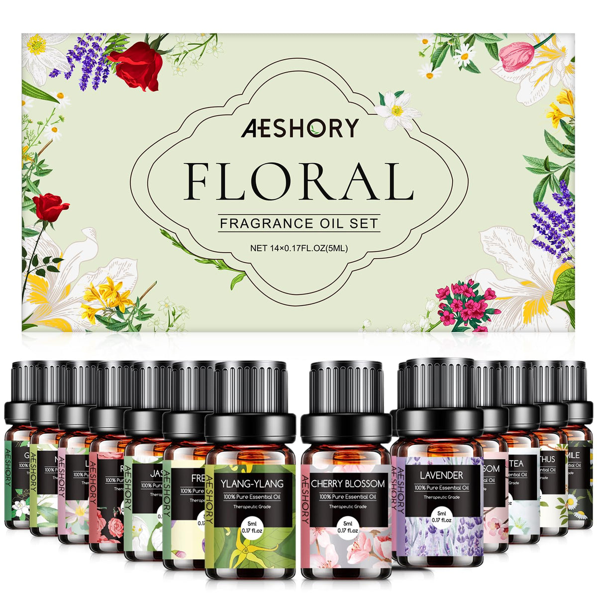 Aeshory Floral Oils Lavender: Diffuse to create a calm, long-lasting aromatherapy atmosphere
