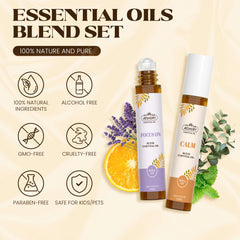 Aeshory Focus roll-on on the desk to support concentration.