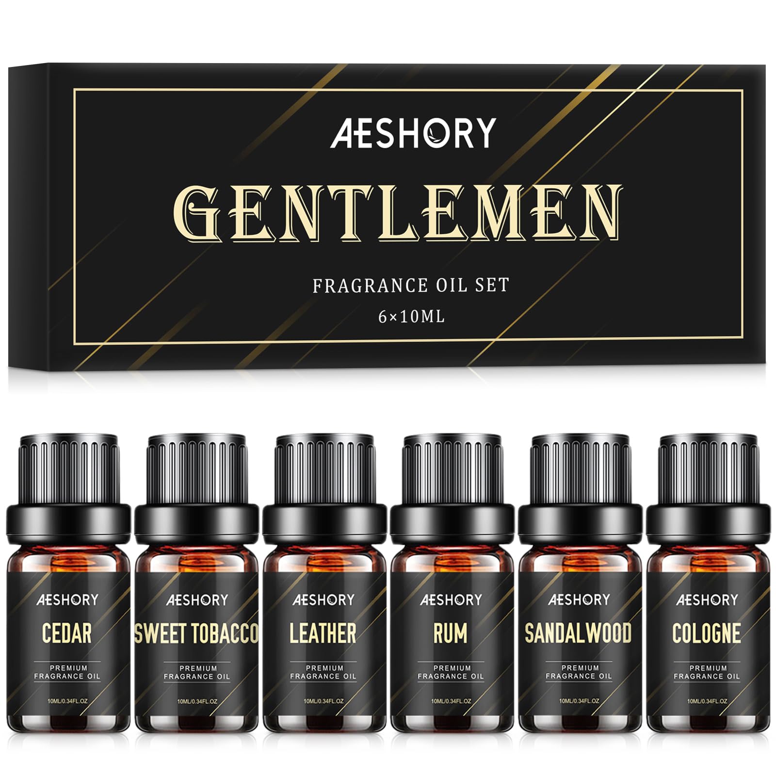 Aeshory Gentlemen's Essential Oils Set box for premium gifting and home scent projects.