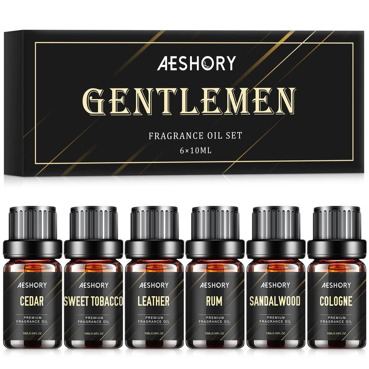 Aeshory Gentlemen's Essential Oils Set box for premium gifting and home scent projects.