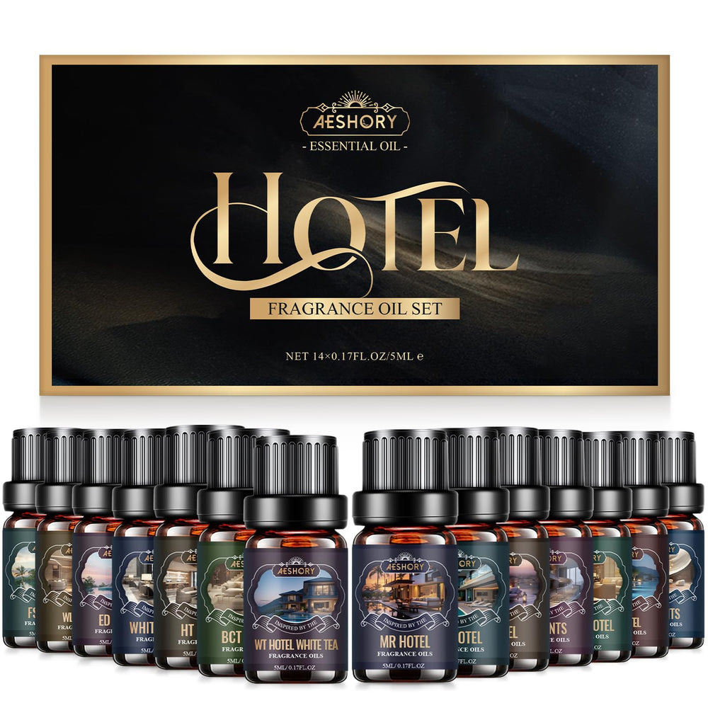 Aeshory hotel diffuser oils set packaging box for premium home aromatherapy.