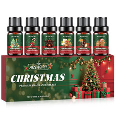 Aeshory Navidad Blanca, botella de aceite para difusor, aroma luminoso para espacios festivos.