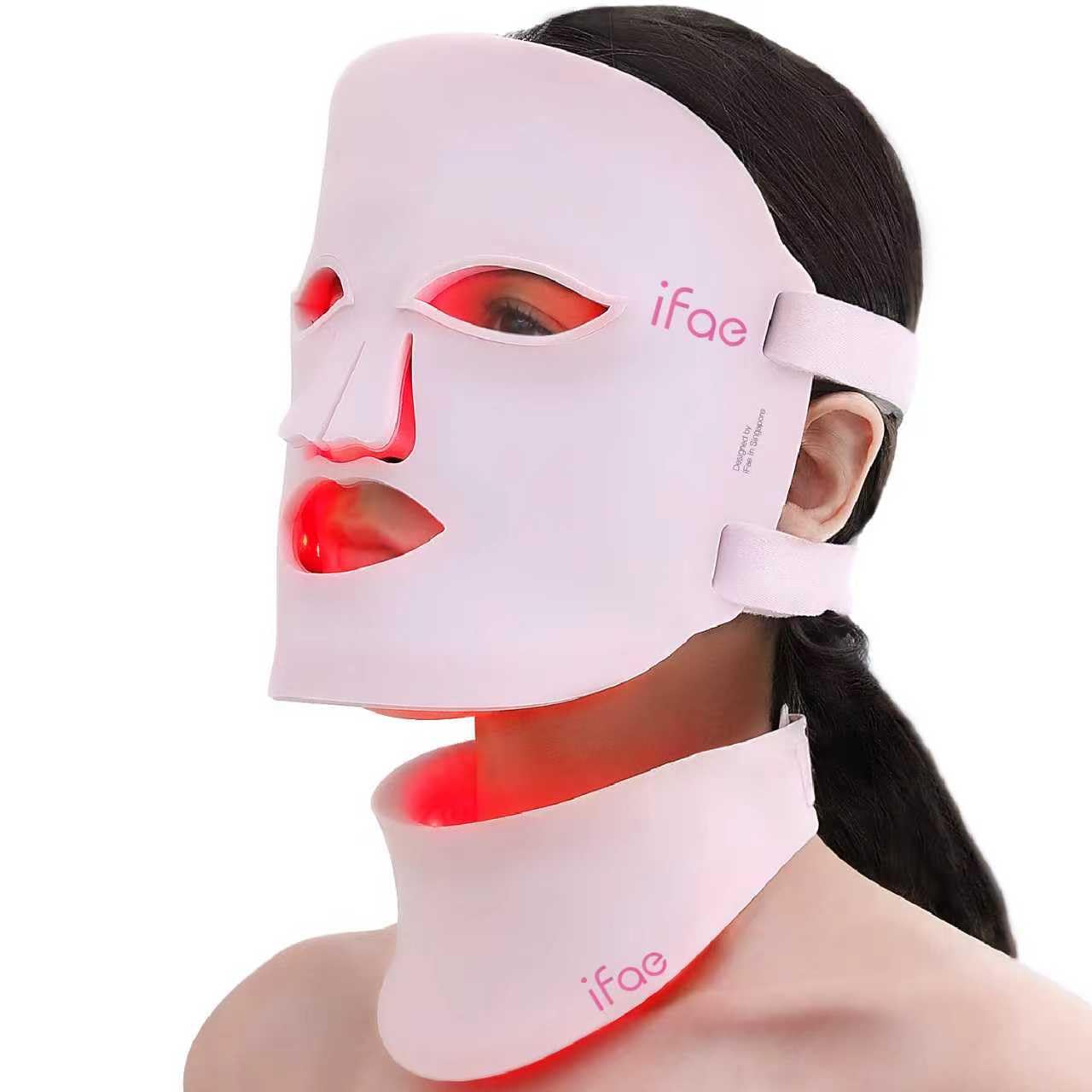 Aesthifae red light therapy mask for face and neck with seven colors for home use