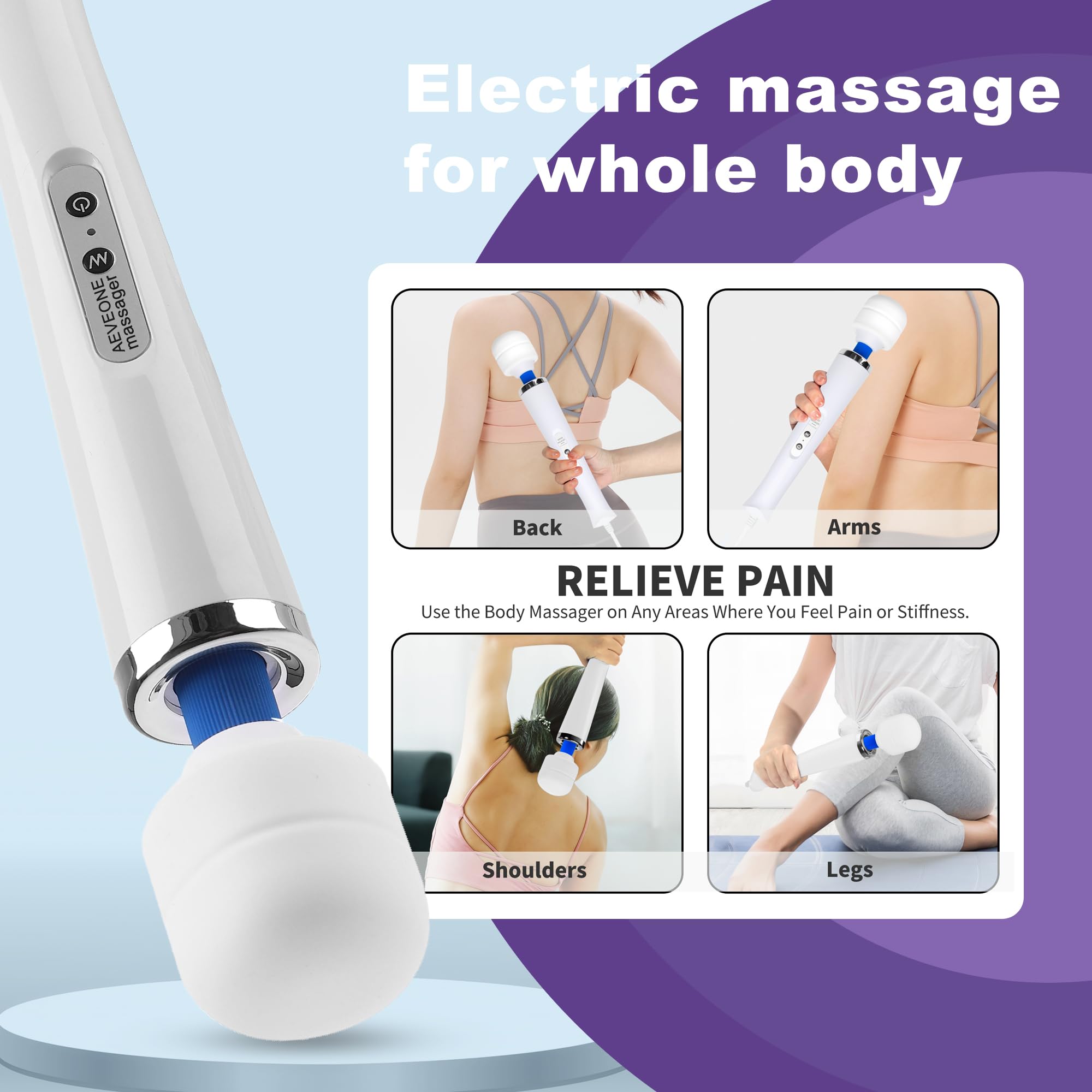 AEVEONE massager removable head demonstrates easy cleaning