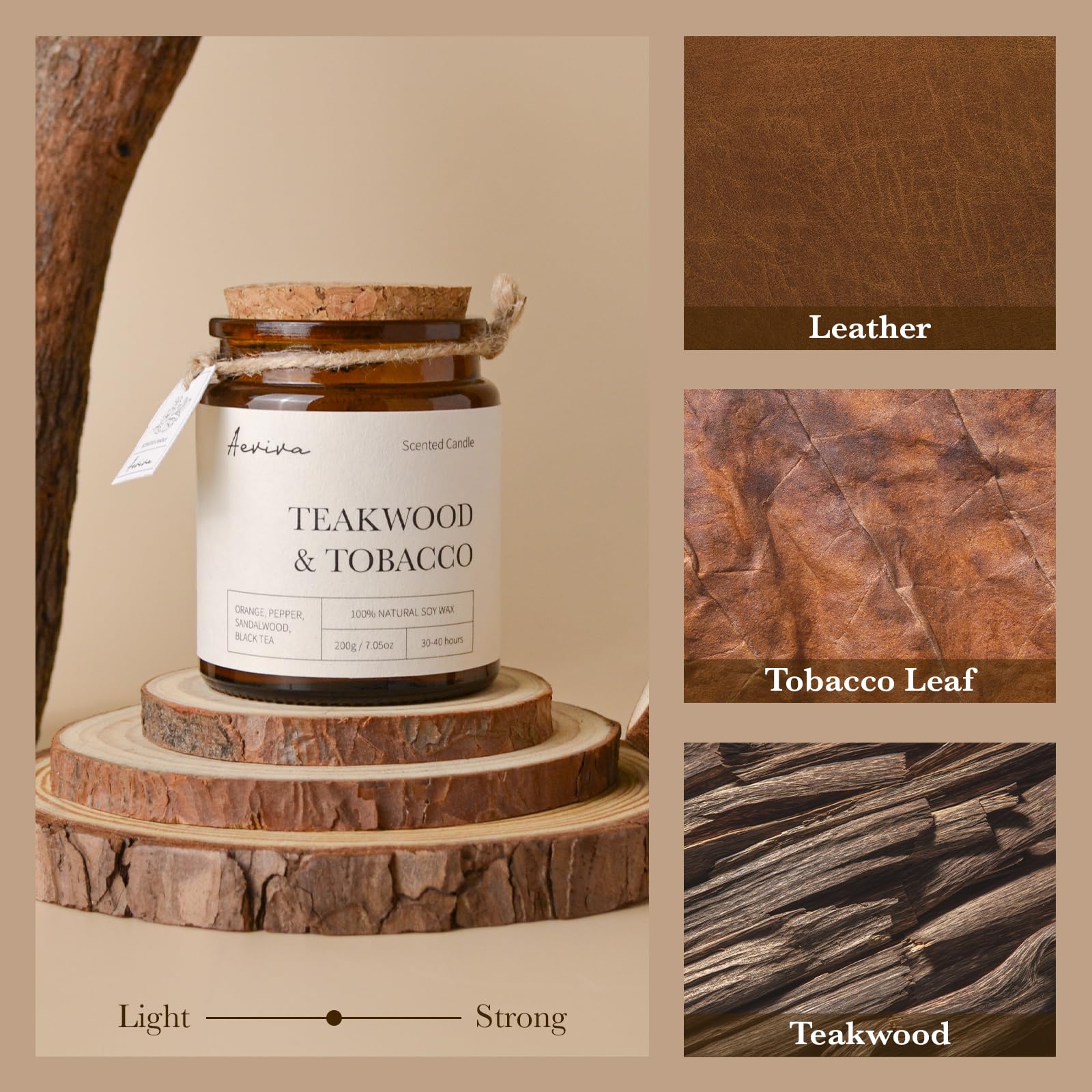 Double wooden wick crackle enhances focus and relaxation during use.
