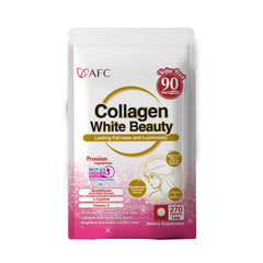 AFC Japan Collagen White Beauty bottle front suggesting skin radiance and premium collagen support.
