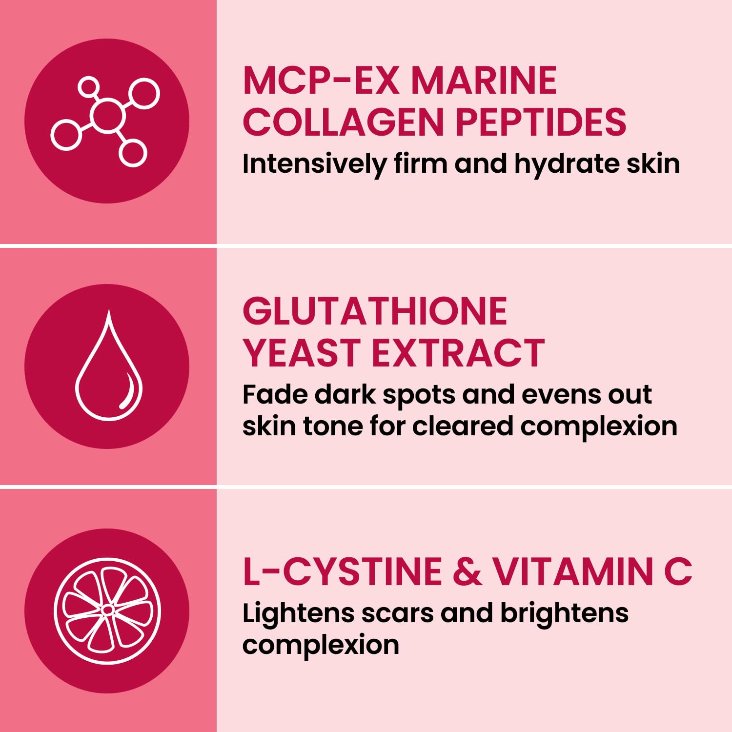 AFC Japan Collagen White Beauty ingredient visualization with glutathione and L-Cystine for brightening potential.