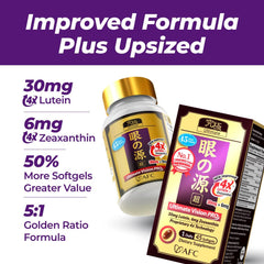 Softgel capsules in a clear bottle showing the translucent color and texture.
