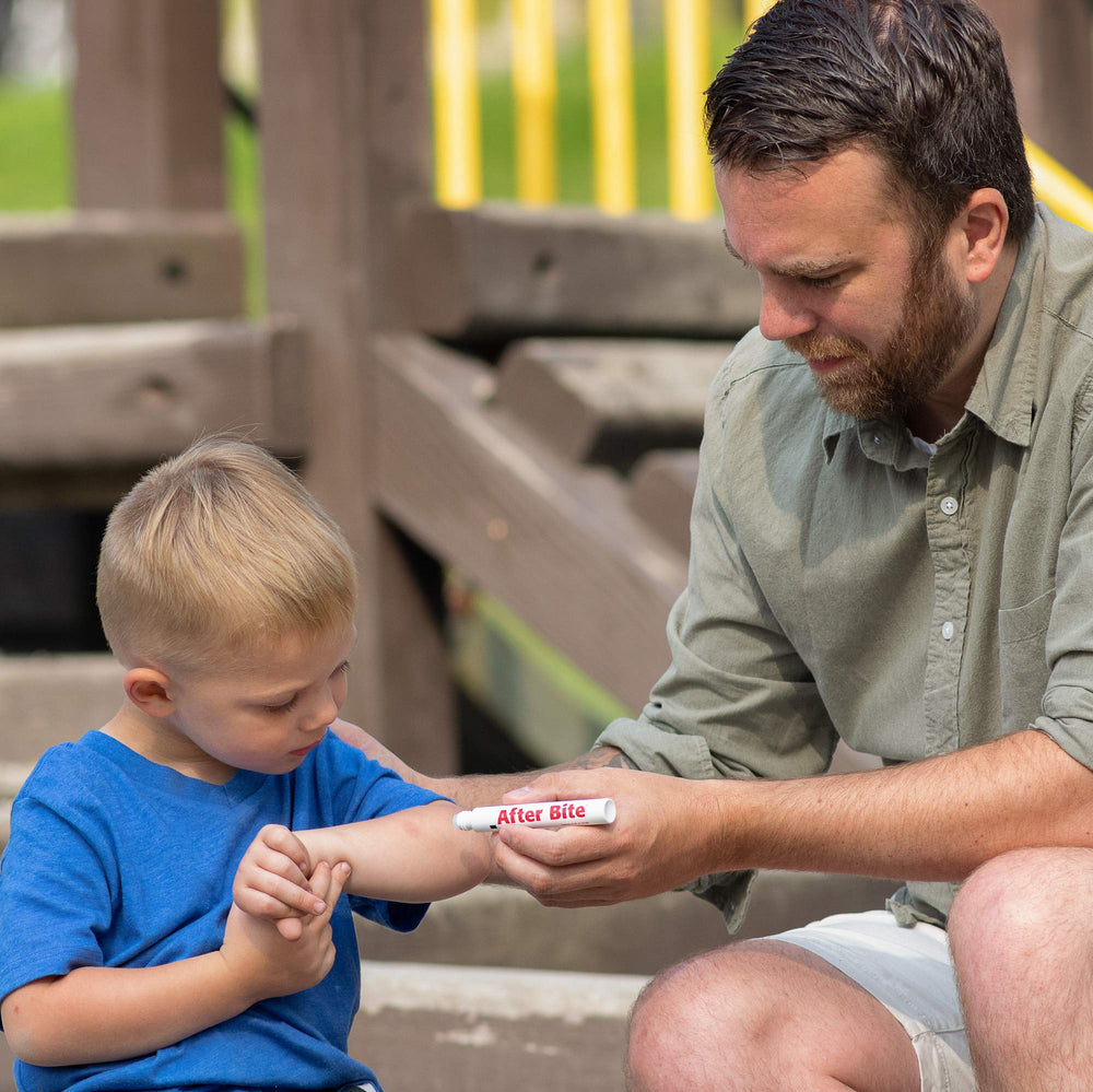 After Bite product in use during a family picnic or hike