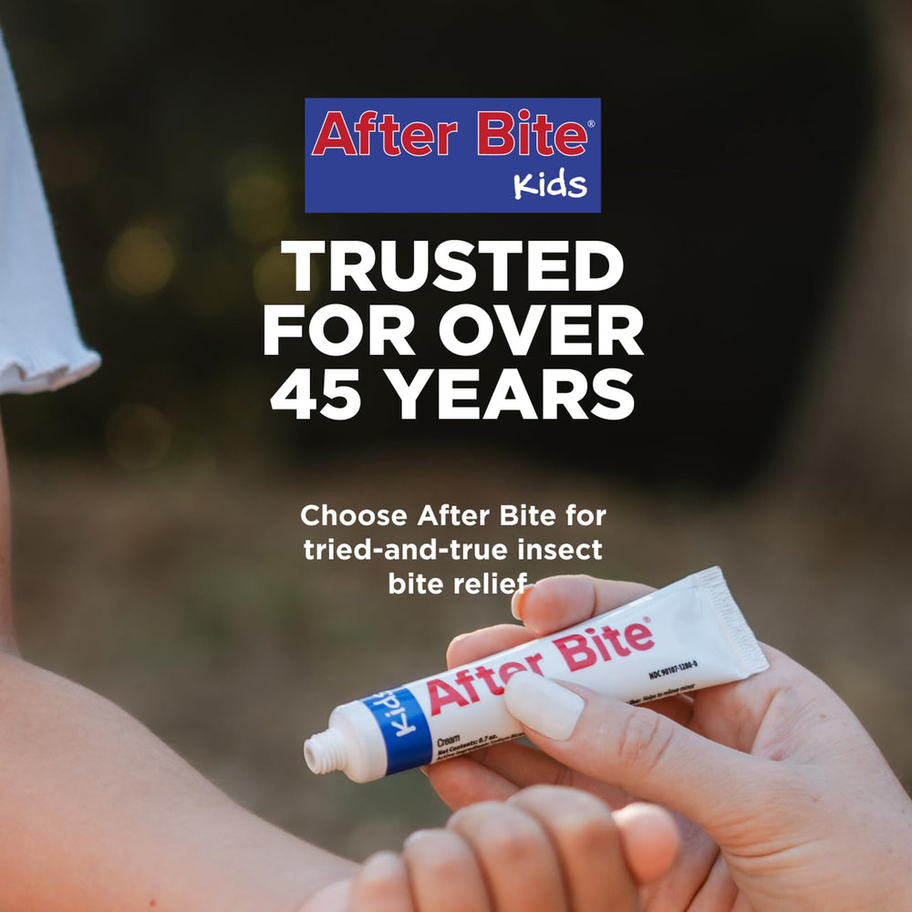 After Bite Kids application on arm demonstrates quick-use for active kids.