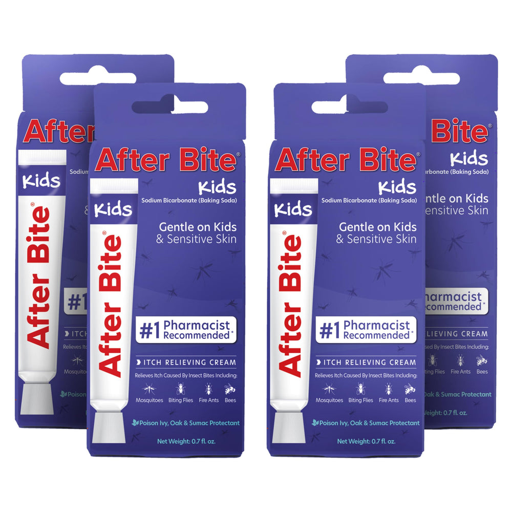 After Bite Kids bug bite cream tube shown for quick itch relief on children.