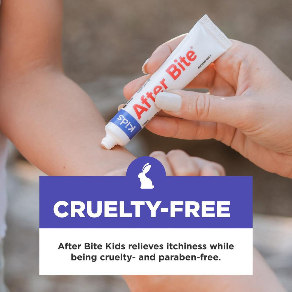 After Bite Kids ingredients list notes sodium bicarbonate for gentle relief.