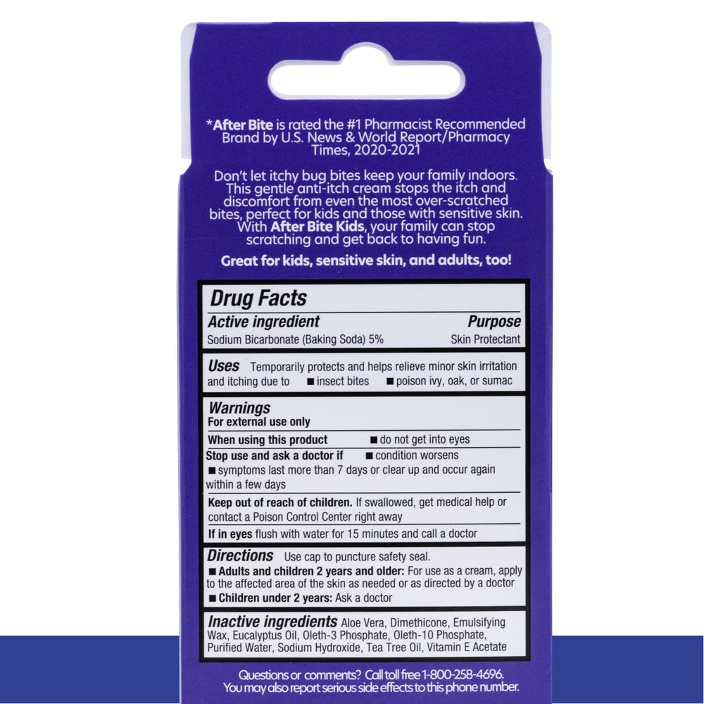 After Bite Kids tube cap close-up emphasizes easy squeeze application.