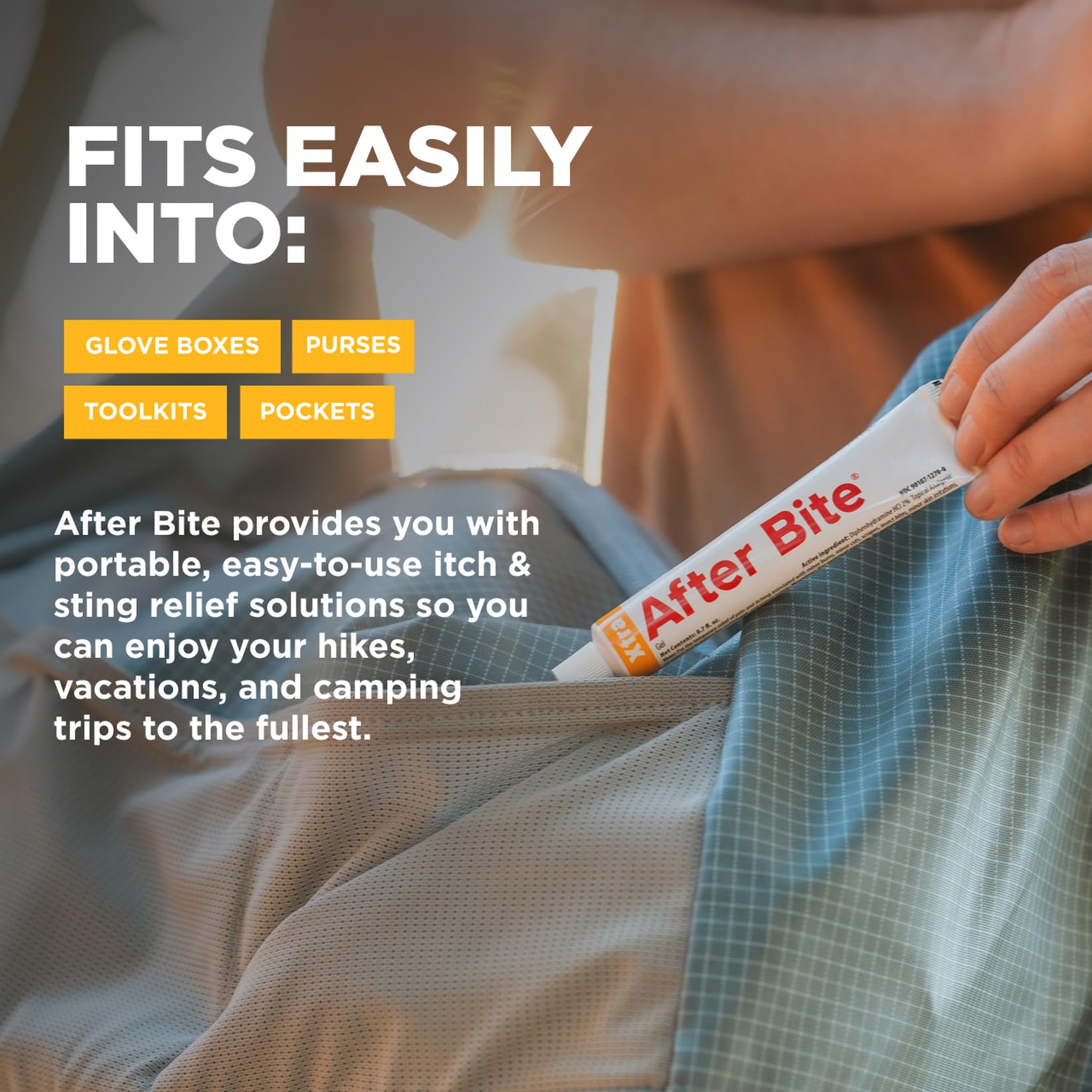 After Bite Xtra Formula being applied on skin for itch relief use.