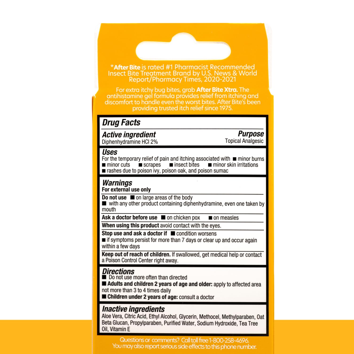 After Bite Xtra Formula dispensing tube ready for immediate bite relief.