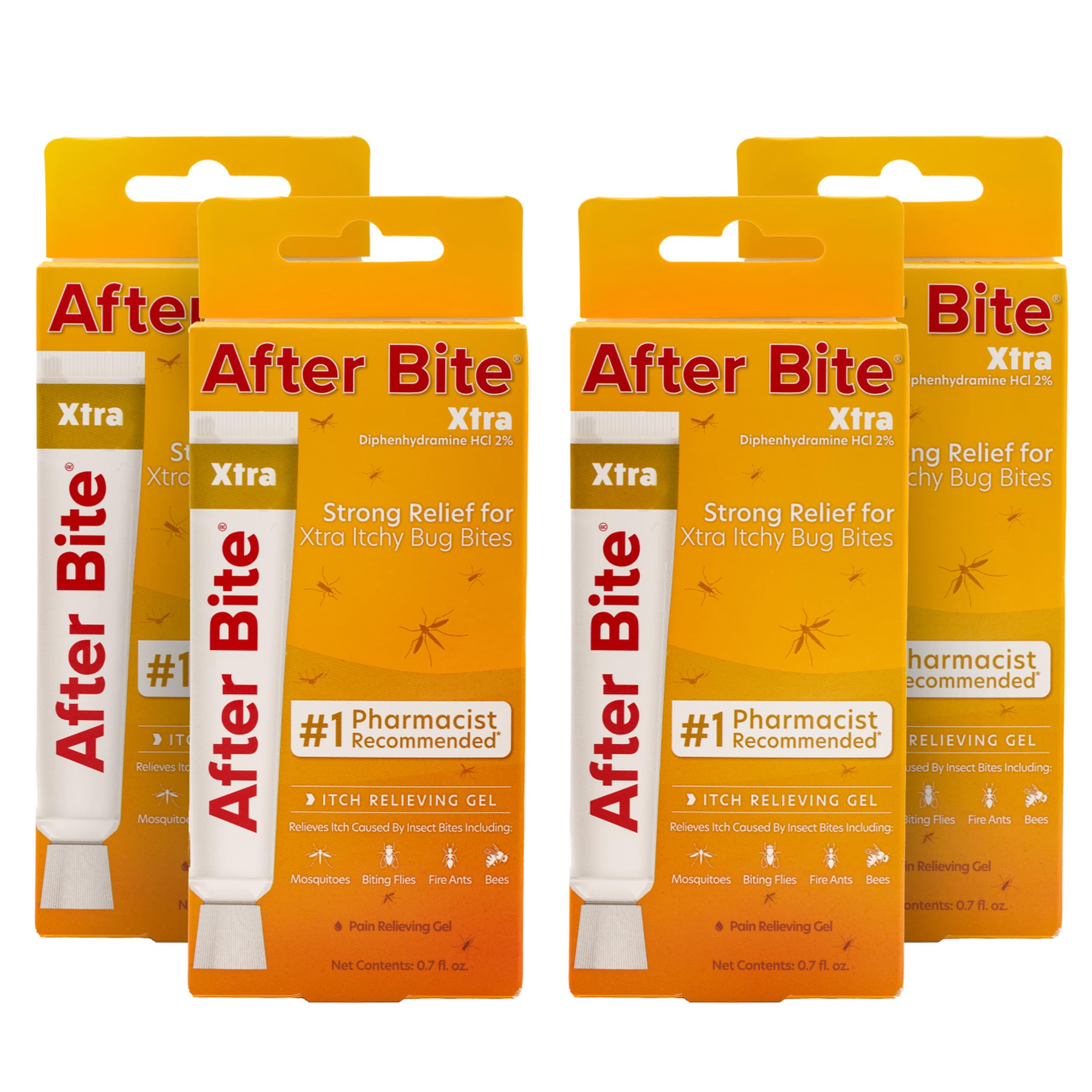 After Bite Xtra Formula gel tube front view shows compact itch relief for travel.