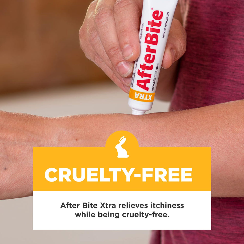 After Bite Xtra Formula ingredients label emphasizes skin-safe formula.