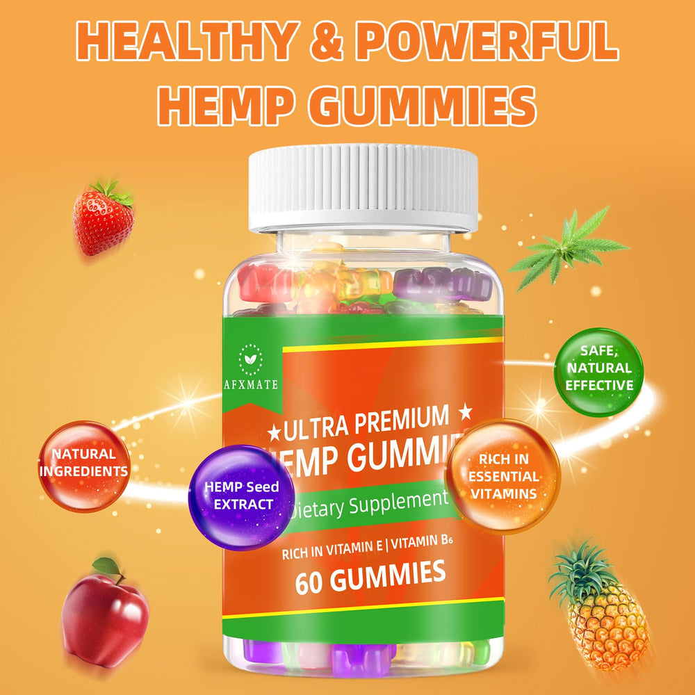 AFXMATE hemp gummies lab-tested seal emphasizing quality and safety.