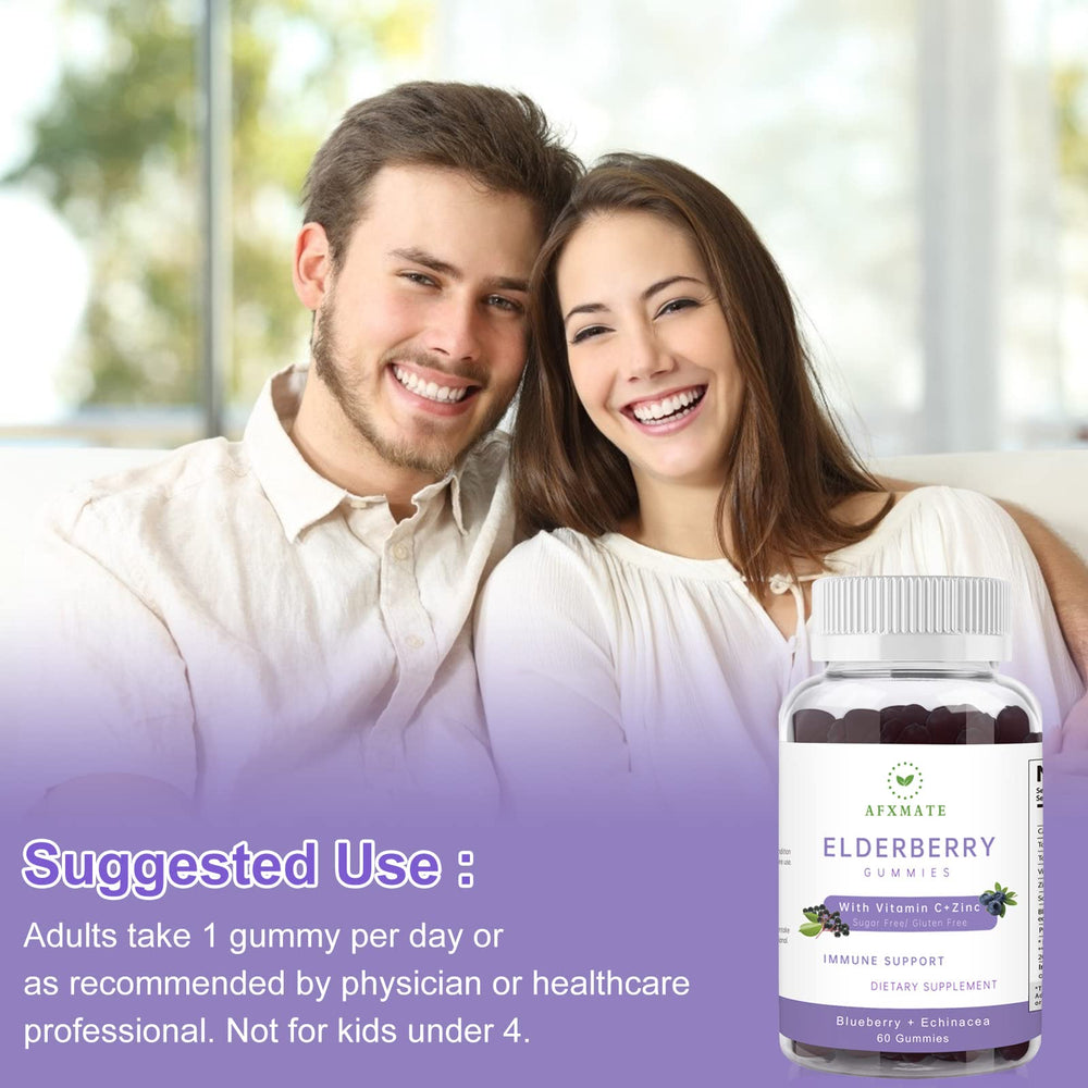AFXMATE Sambucus Elderberry Gummies adults-and-kids-use indicates versatile daily routine.