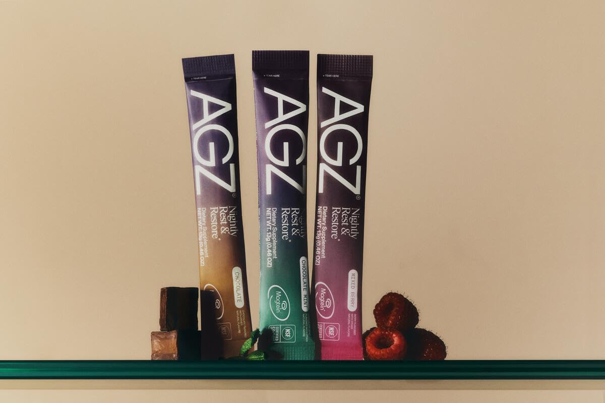 AG1 AGZ Sleep Drink Sampler ingredients and third-party testing seal