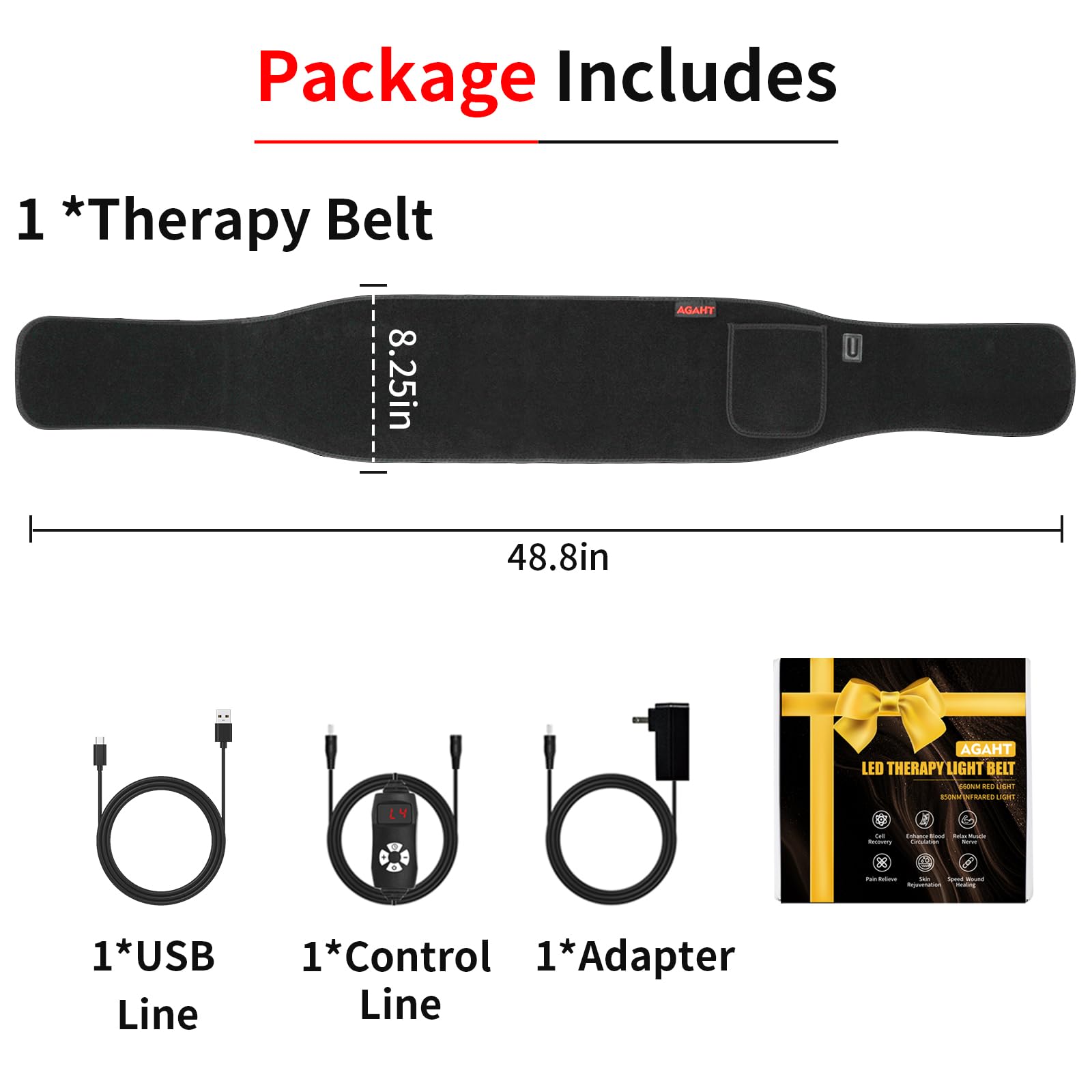 AGAHT belt supports two charging modes for couch or bed use.