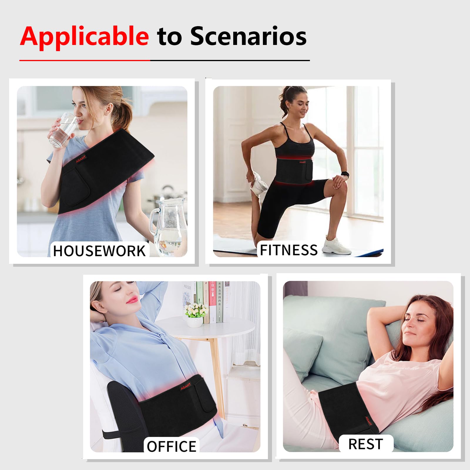 AGAHT Belt remote control enables quick power and timer adjustments.