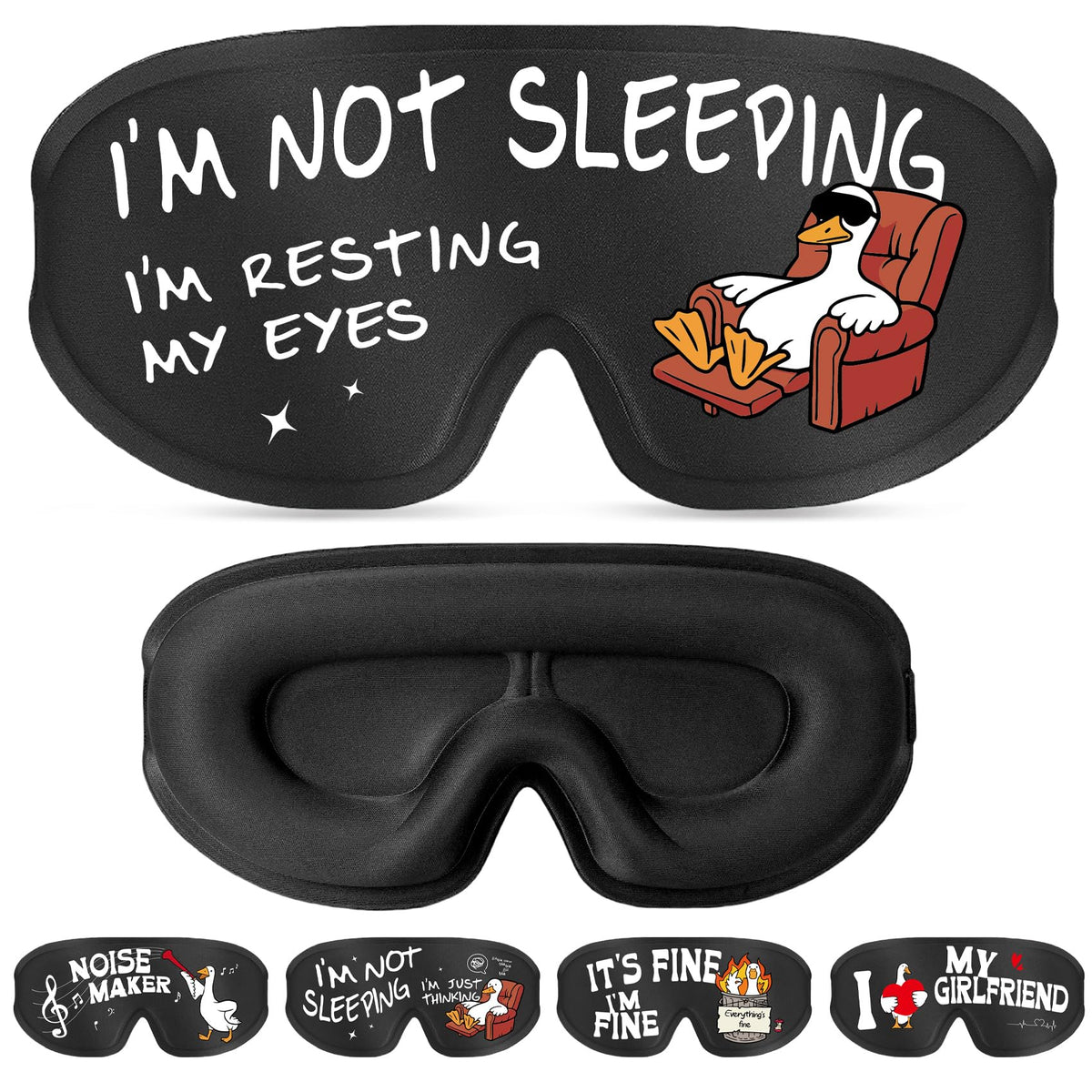Aganmi funny 3D eye mask with 3D contour for zero pressure and darkness.