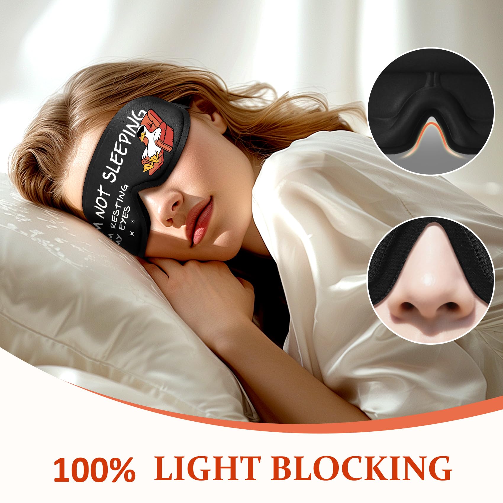 Aganmi nose-bridge design blocks light leaks for immersive darkness.