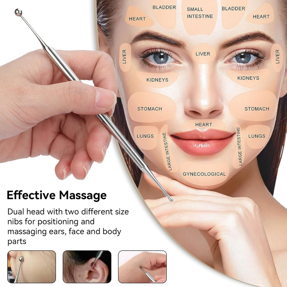 Agatige dual head ear acupressure tool for gentle stimulation