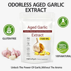 Aged Garlic Extract bottle pour demonstrates simple dosing.