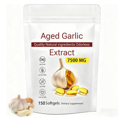 Aged Garlic Extract bottle highlighting odorless formula for easy daily use.