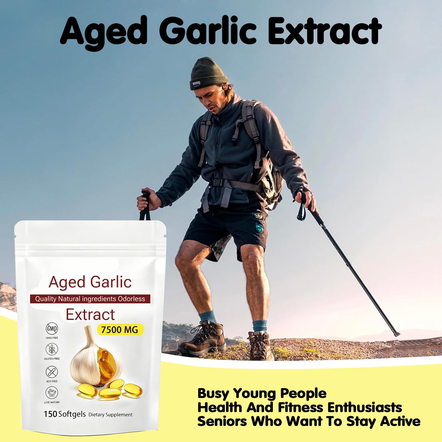 Aged Garlic Extract capsules arranged for a daily wellness routine.