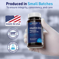 AgeImmune Brilliant D3+ magnesium glycinate focus demonstrates gentle, gut-friendly nutrition for absorption.