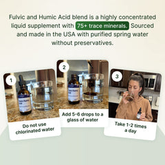 AgeImmune Fulvic Humic Mineral Concentrate provides 75+ ionic minerals for daily balance.