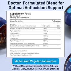 Close-up of AgeImmune SOD capsules highlighting antioxidant support.