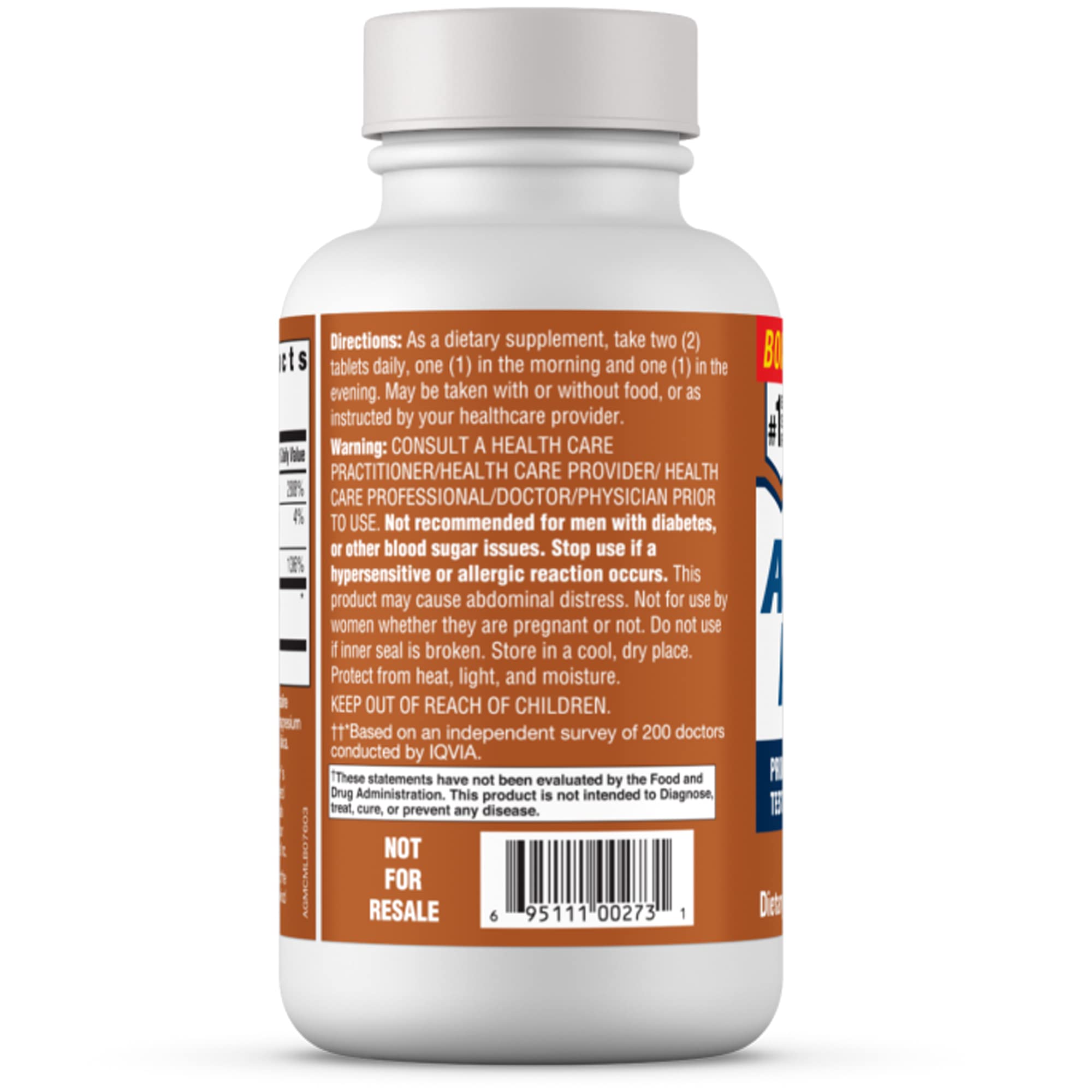 Ageless Male bottle on shelf highlights non-prescription option