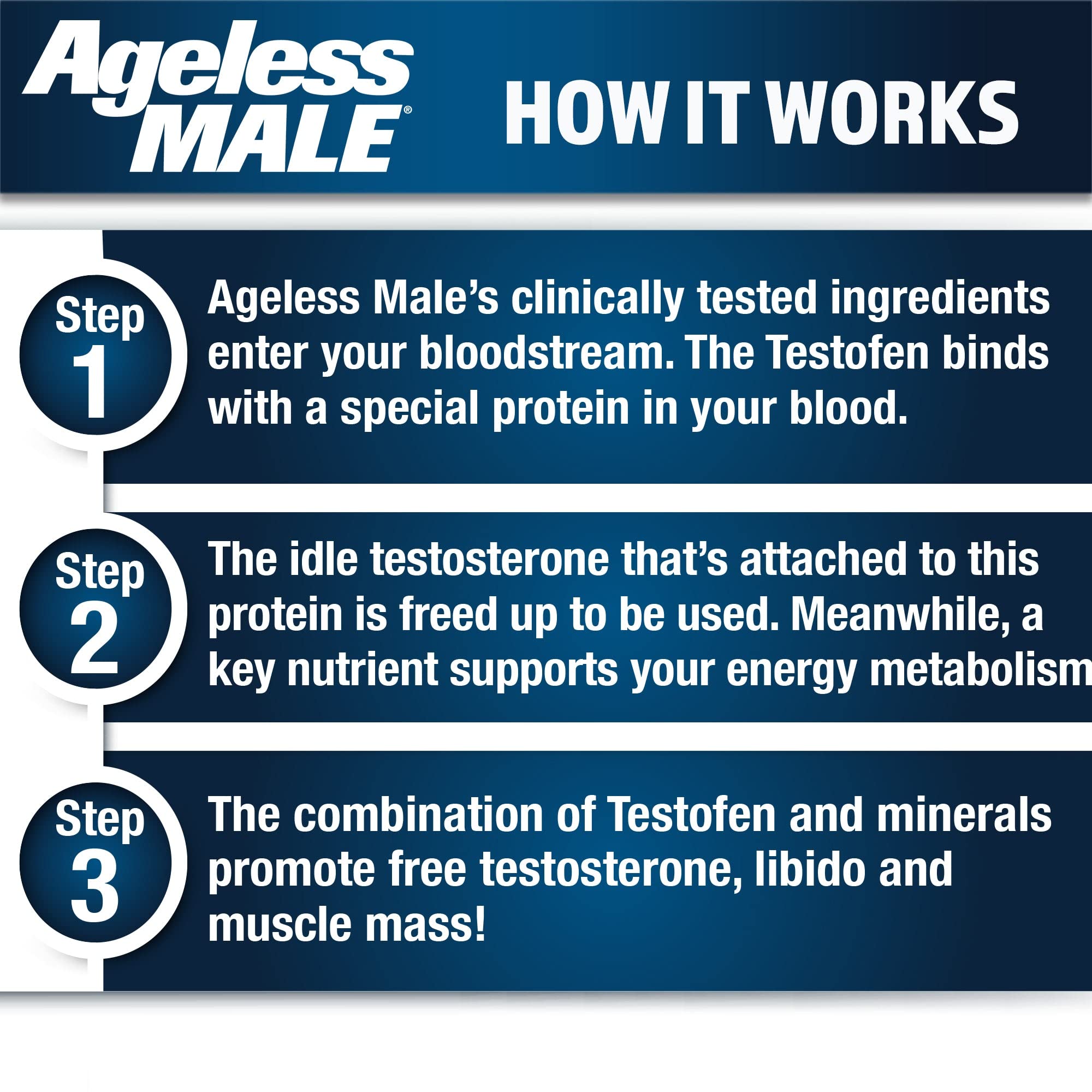 Ageless Male daily-use scene conveys routine wellness support
