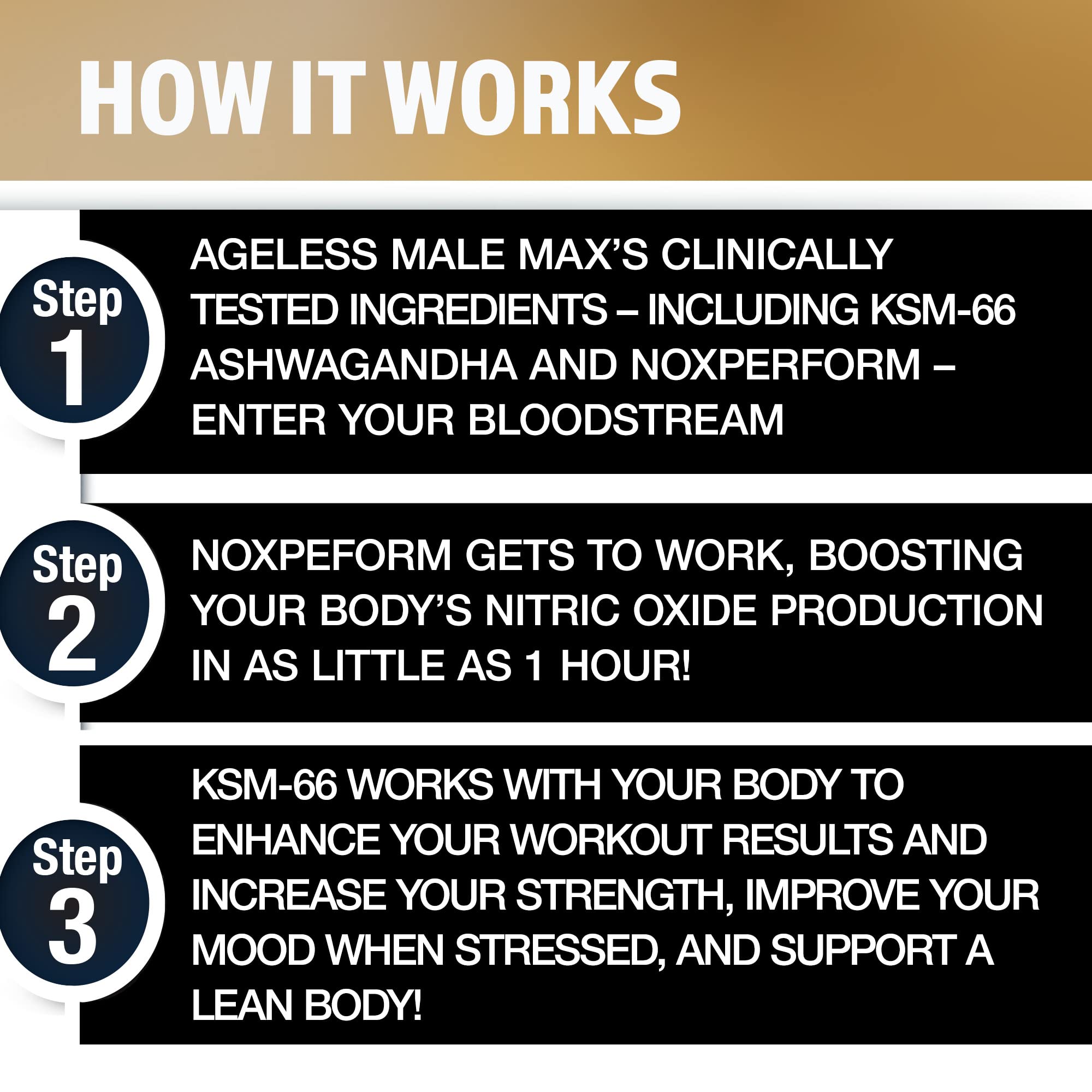 Active man using Ageless Male Max during a workout for potential performance support.