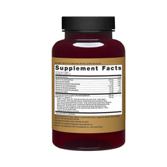 Close-up of Ageless Male Max label showing caffeine-free formulation and key ingredients.