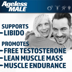 Ageless Male packaging front emphasizes doctor recommended, safe daily use