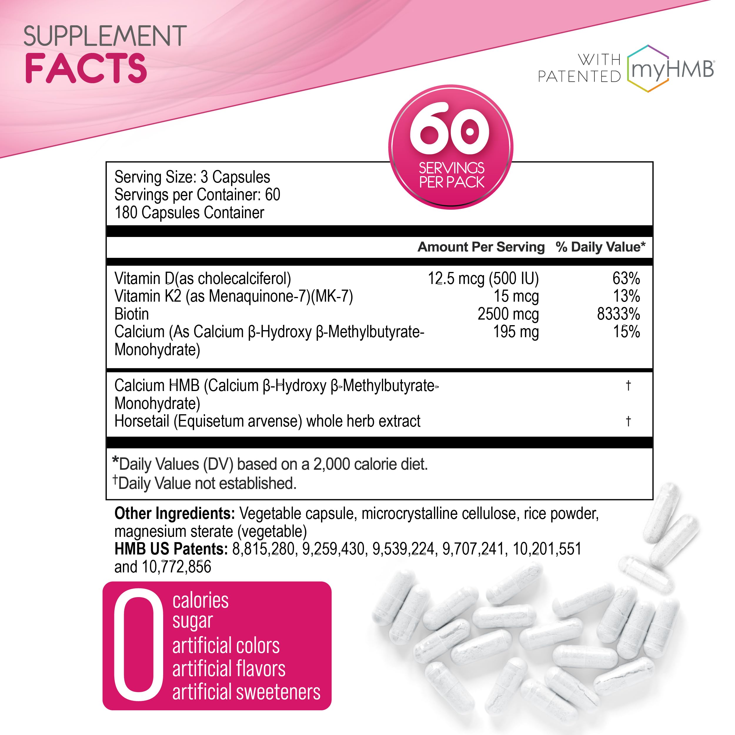 Science-backed formula imagery communicates trusted, patent-supported collagen support.