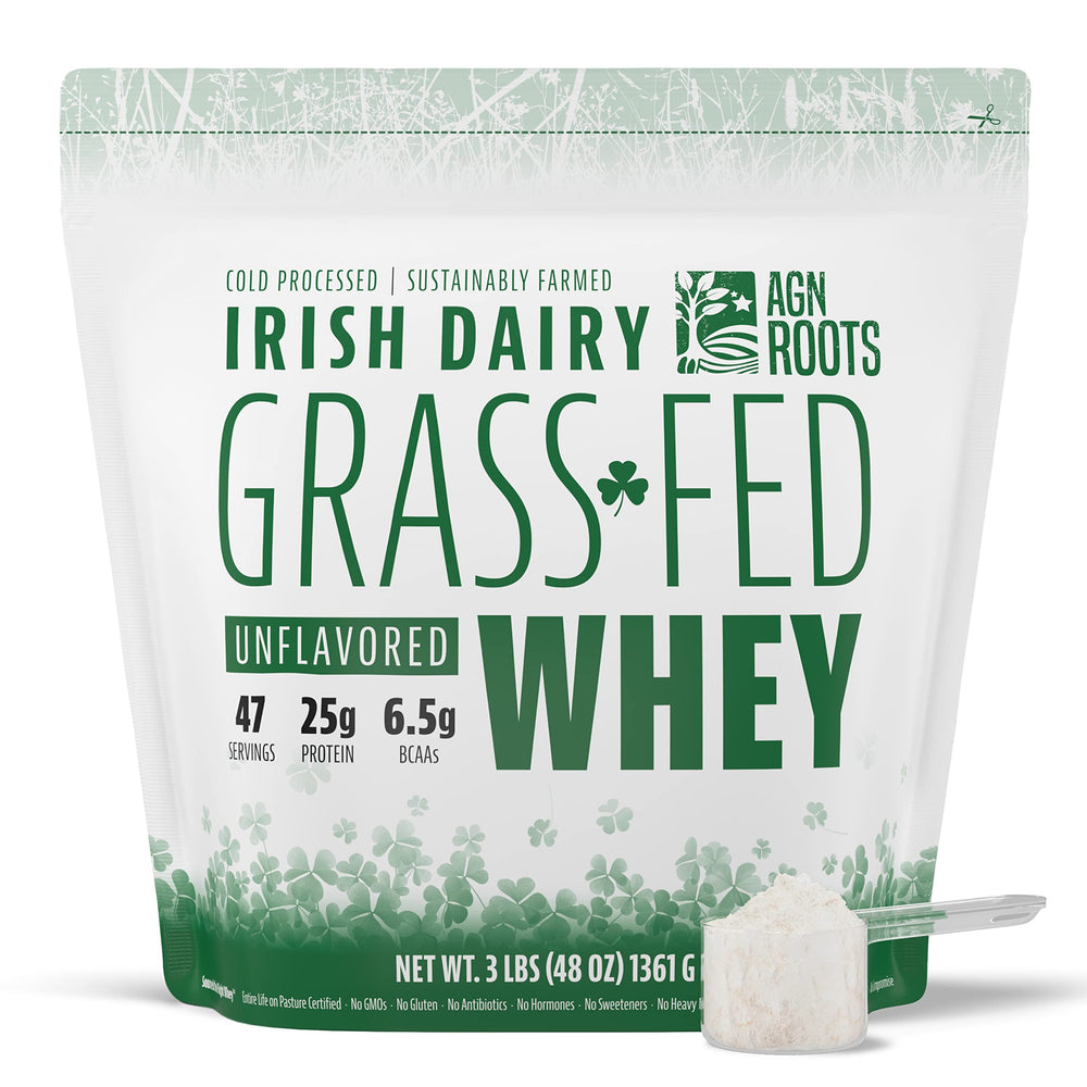 AGN Roots Grass-Fed Whey Isolate unflavored pouch for clean post-workout shakes