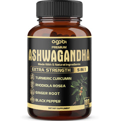 agobi 5in1 ashwagandha turmeric bottle front for daily balance