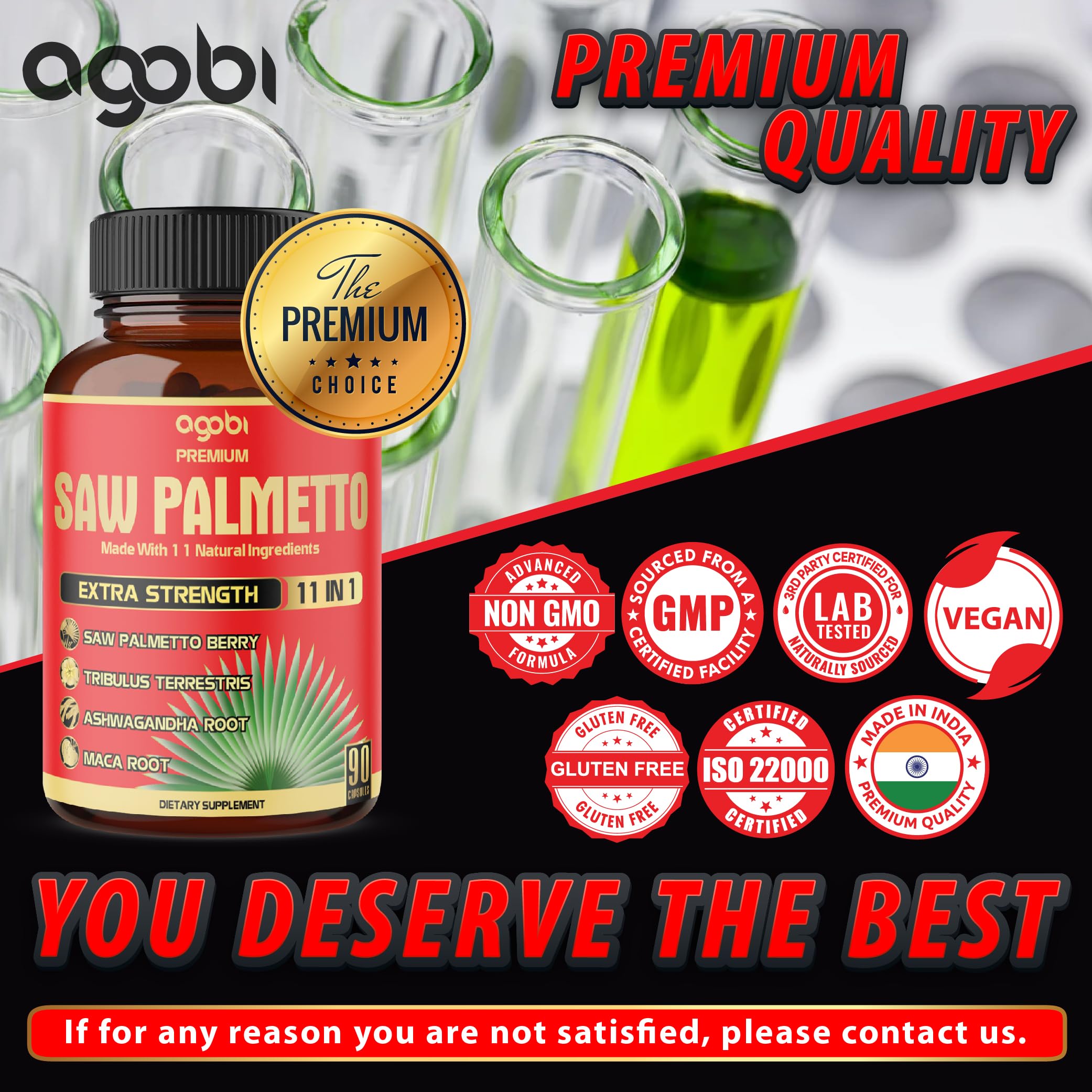 Agobi Daily dosage capsule with water demonstrates easy use.